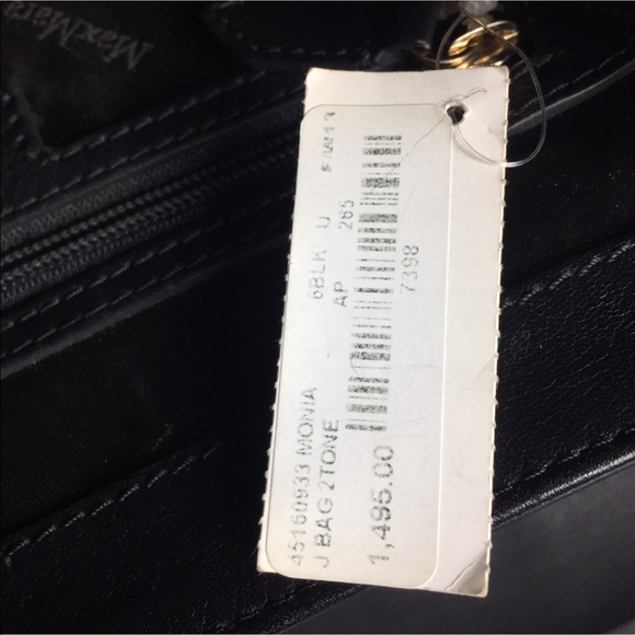 Max Mara Leather Satchel Purse J Bag Two Tone - Picture 6 of 8